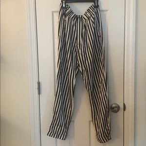 Zara zip striped silk pants